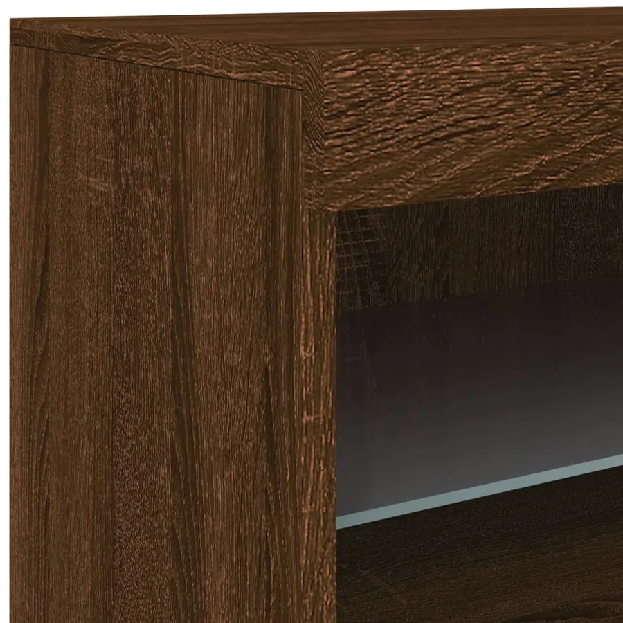 Buffet avec lumières LED chêne marron 41x37x67 cm - 11