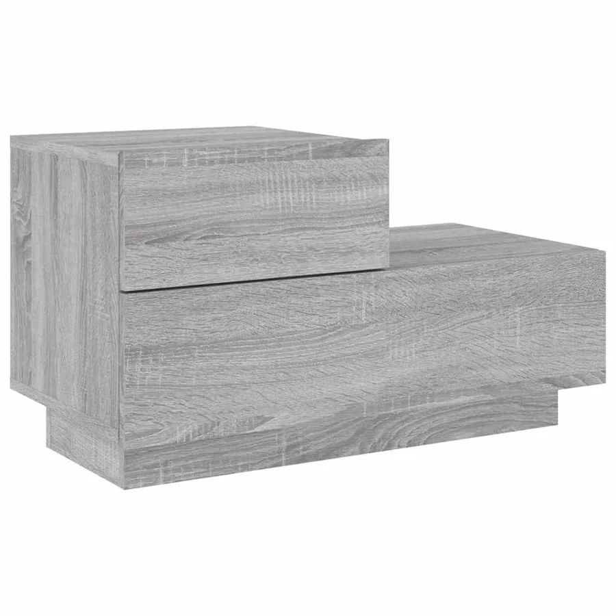 Table de chevet avec lumières LED sonoma gris 70x36x40,5 cm - 5