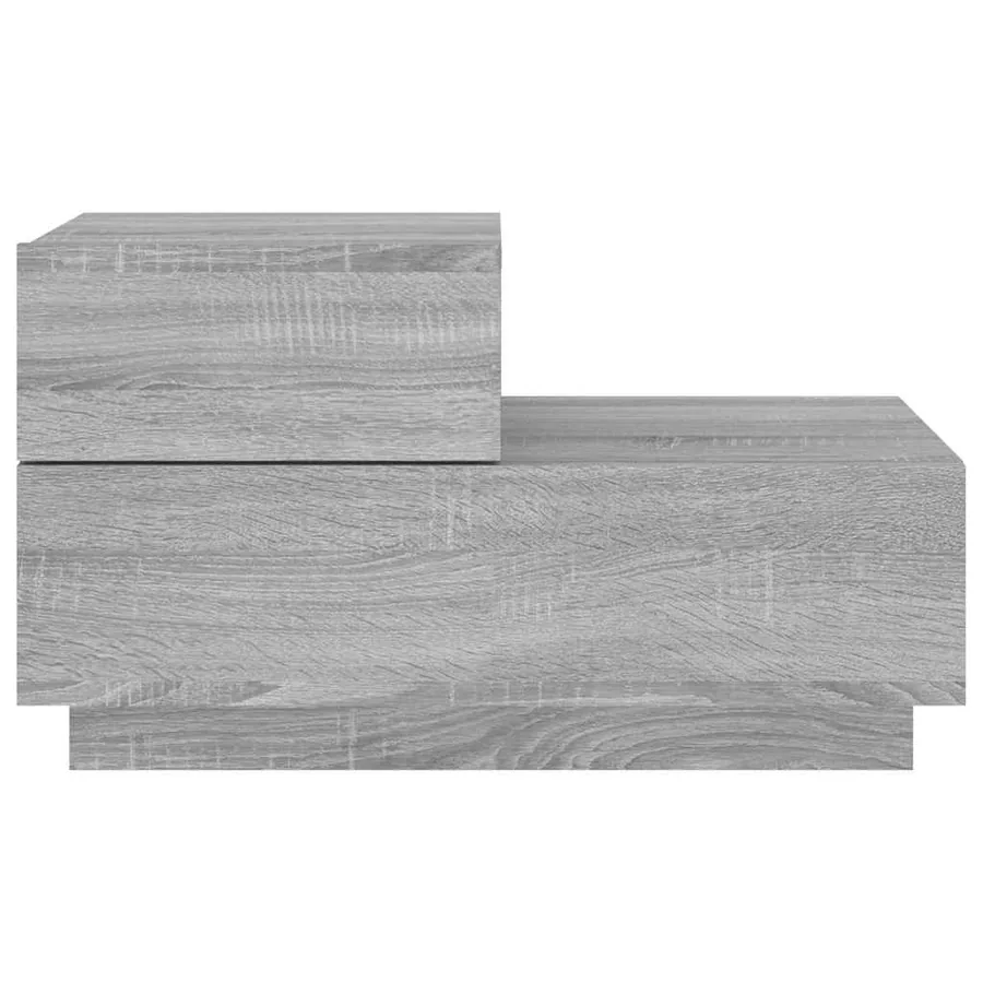 Table de chevet avec lumières LED sonoma gris 70x36x40,5 cm - 7