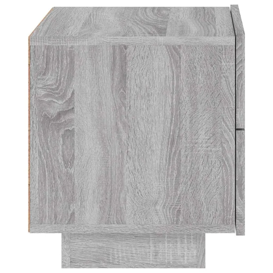 Table de chevet avec lumières LED sonoma gris 70x36x40,5 cm - 8