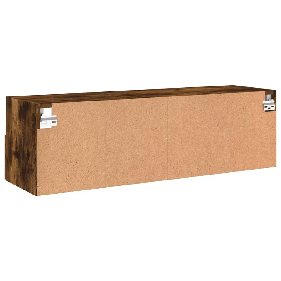 Meuble TV mural chêne fumé 100x30x30 cm bois d'ingénierie - 9