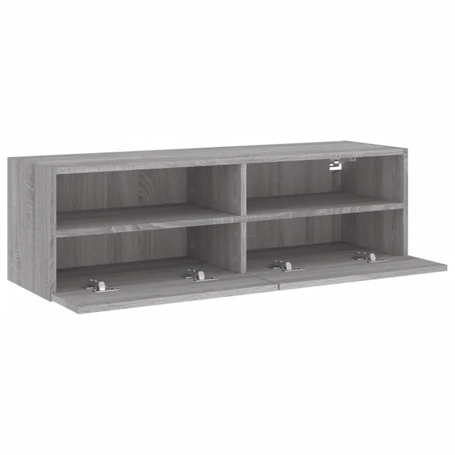 Meuble TV mural sonoma gris 100x30x30 cm bois d'ingénierie - 6