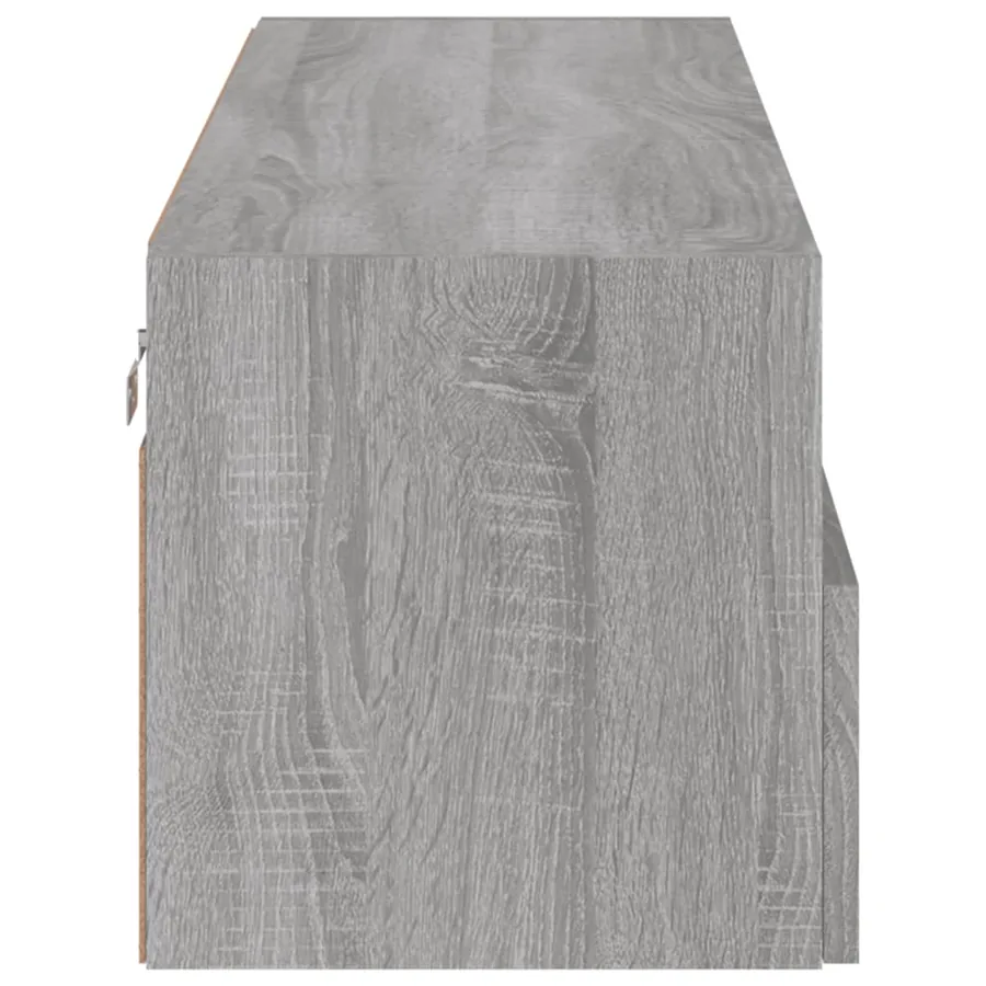 Meuble TV mural sonoma gris 100x30x30 cm bois d'ingénierie - 8