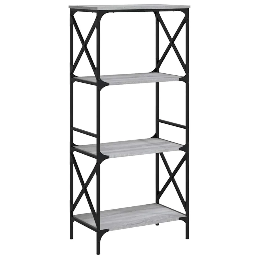 Bibliothèque à 4 niveaux sonoma gris 59x35x132 cm - 2