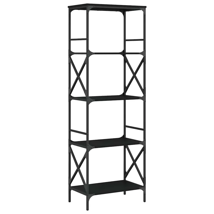 Bibliothèque à 5 niveaux noir 59x35x171 cm bois d'ingénierie - 2