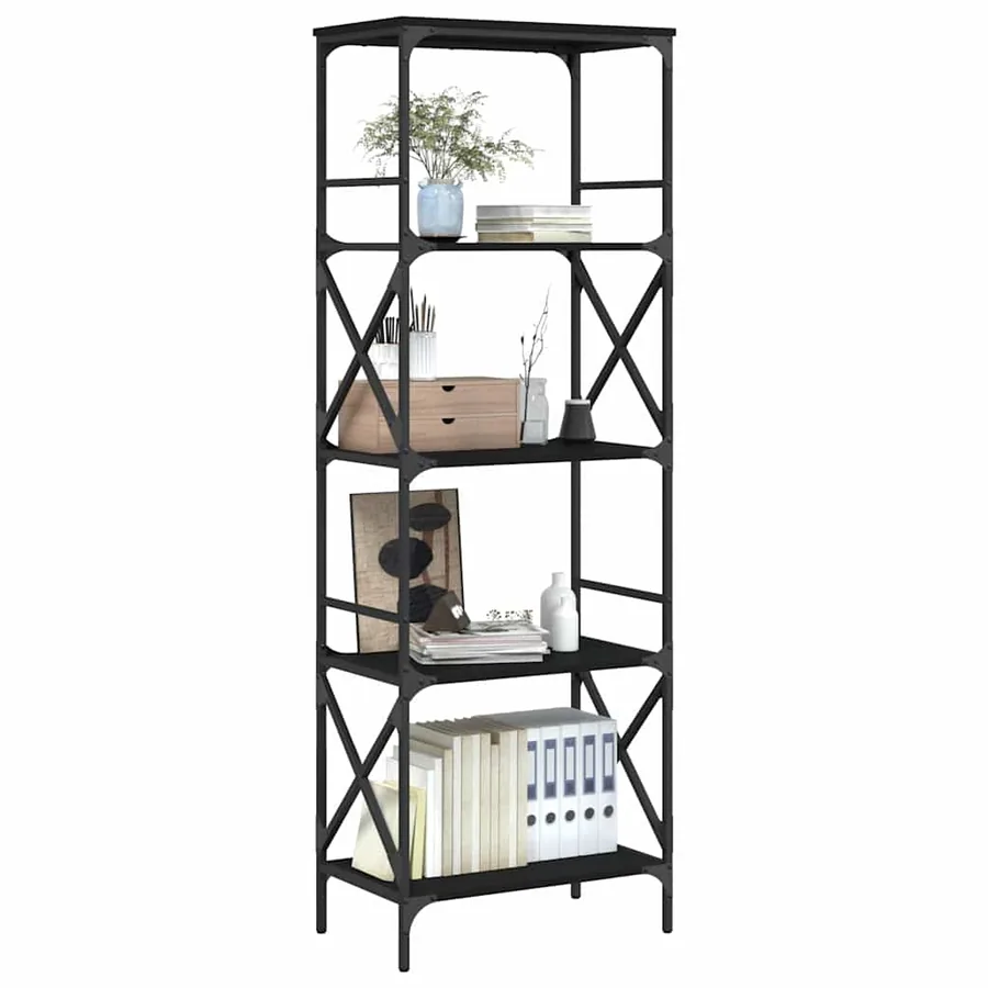 Bibliothèque à 5 niveaux noir 59x35x171 cm bois d'ingénierie - 3