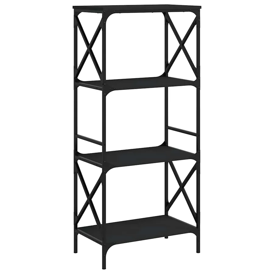 Bibliothèque à 4 niveaux noir 59x35x132 cm bois d'ingénierie - 2
