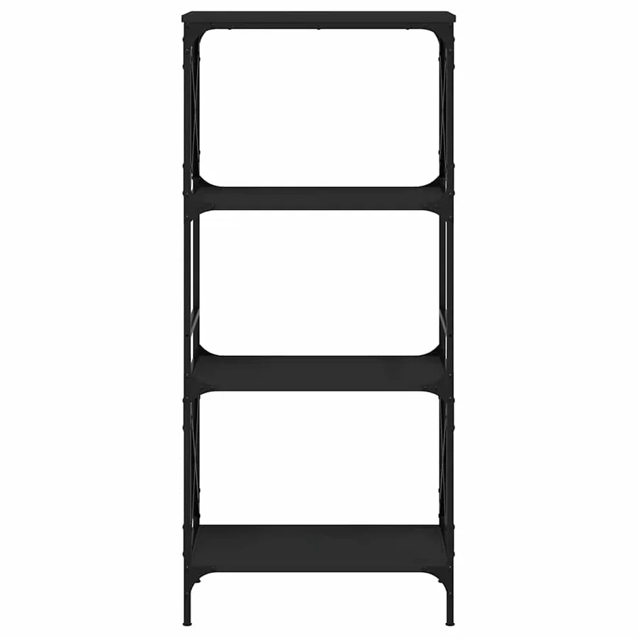 Bibliothèque à 4 niveaux noir 59x35x132 cm bois d'ingénierie - 4