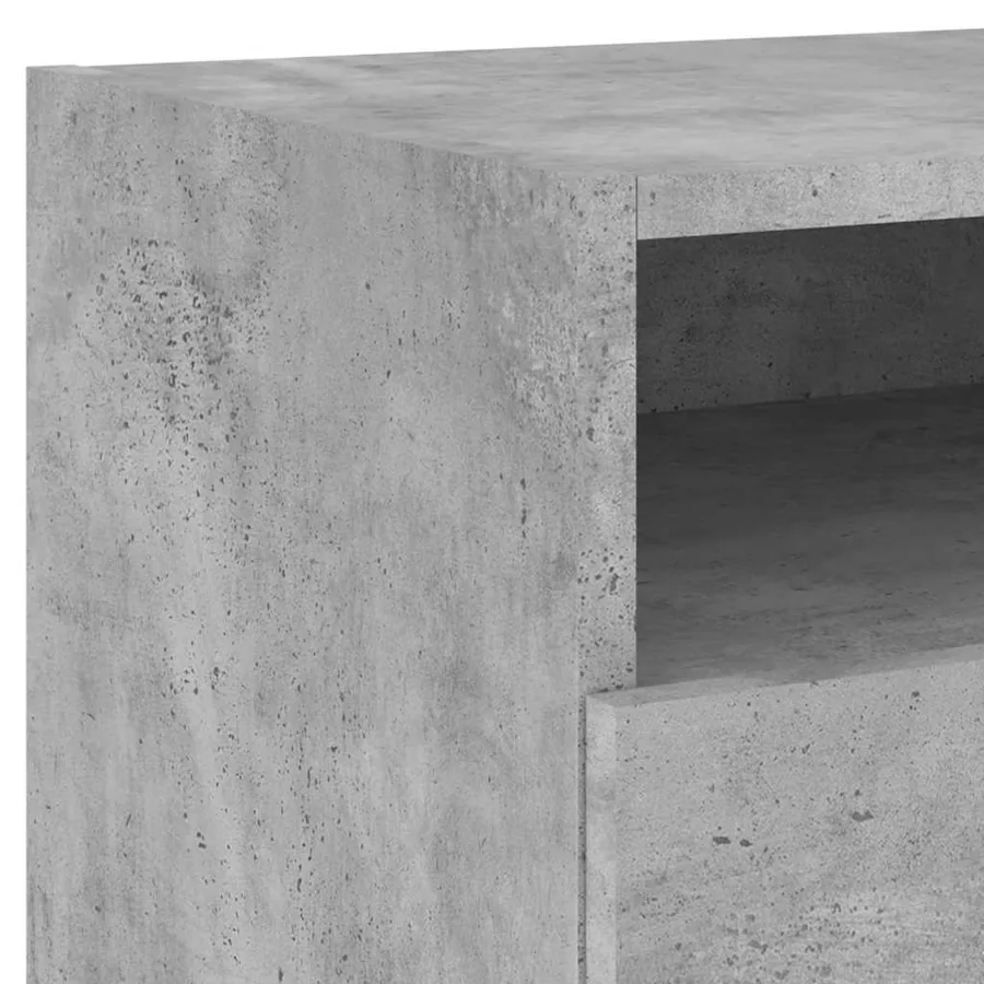 Table de chevet avec lumières LED gris béton 40x39x37 cm - 10