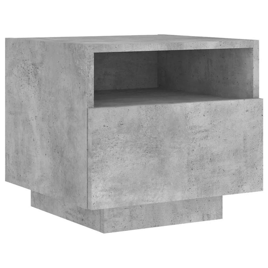 Table de chevet avec lumières LED gris béton 40x39x37 cm - 5