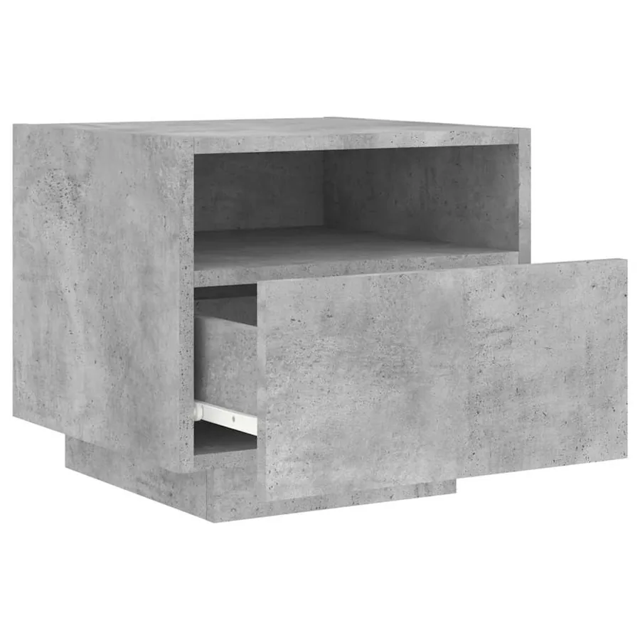 Table de chevet avec lumières LED gris béton 40x39x37 cm - 6