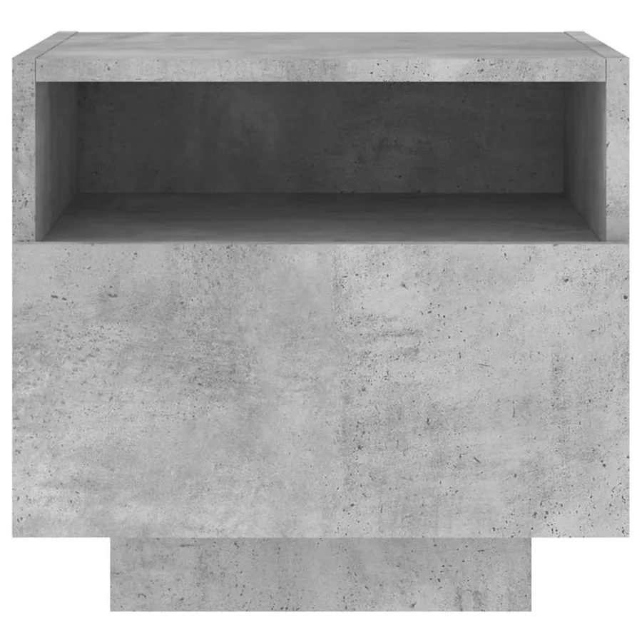 Table de chevet avec lumières LED gris béton 40x39x37 cm - 7
