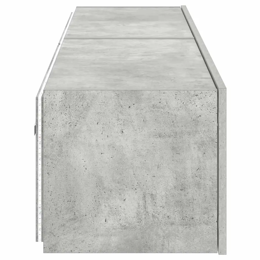 Meubles TV muraux et lumières LED 2pcs gris béton 80x35x31 cm - 10