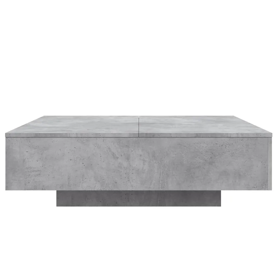 Table basse avec lumières LED gris béton 100x100x31 cm - 7