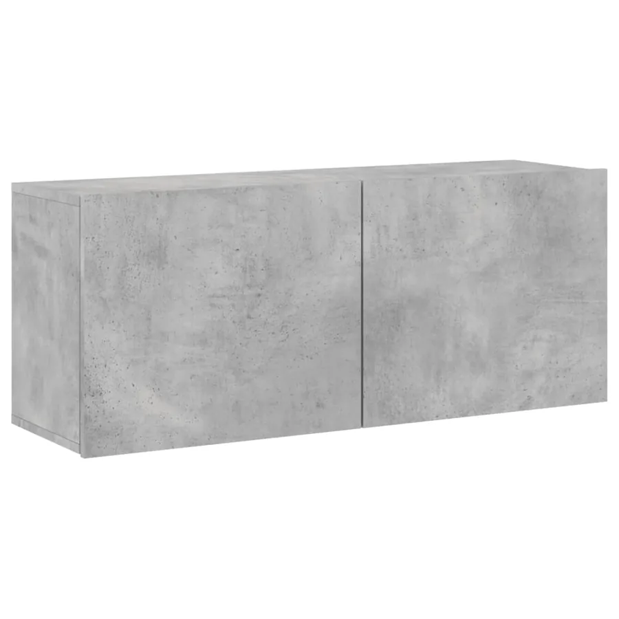 Meuble TV mural gris béton 100x30x41 cm - 2