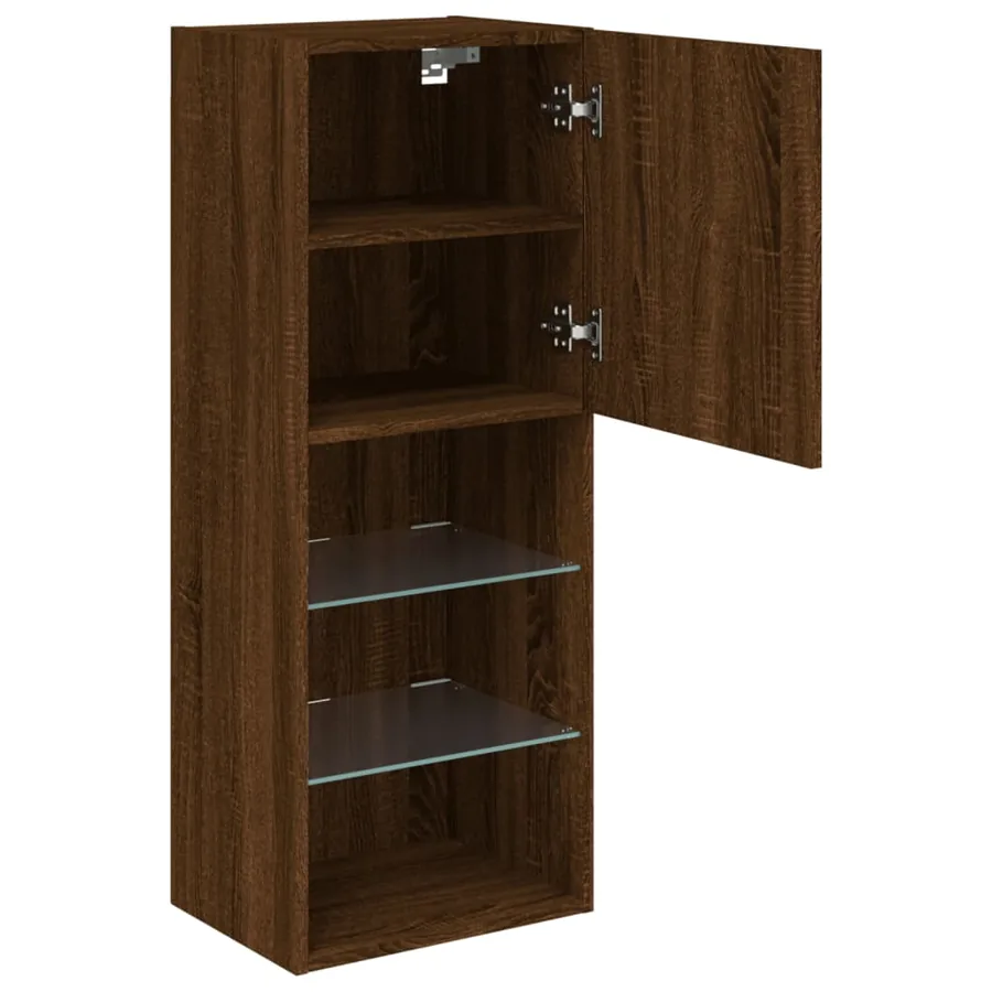Meuble TV avec lumières LED chêne marron 40,5x30x102 cm - 8