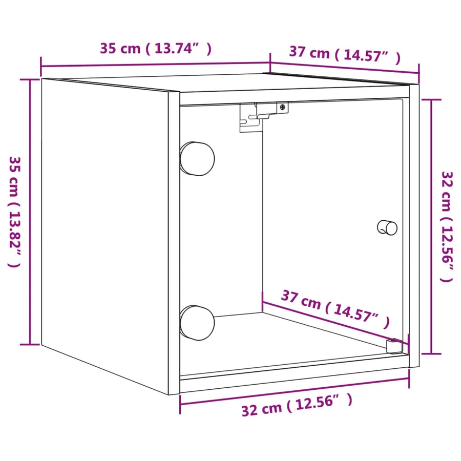 Tables de chevet et portes vitrées 2pcs chêne sonoma 35x37x35cm - 13