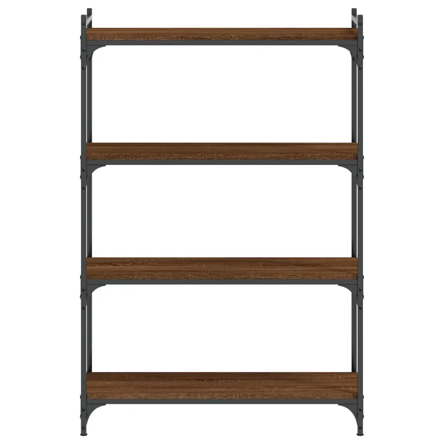 Bibliothèque 4 niveaux chêne marron 80x30x120cm bois ingénierie - 4