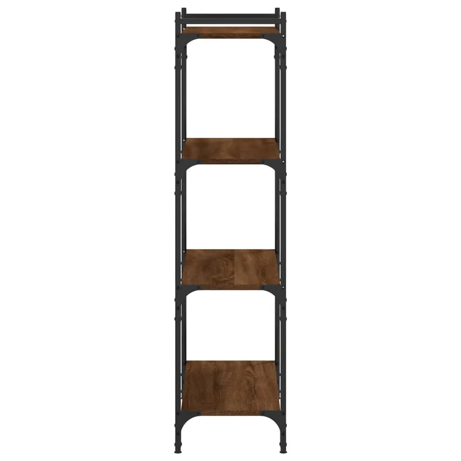Bibliothèque 4 niveaux chêne marron 80x30x120cm bois ingénierie - 5