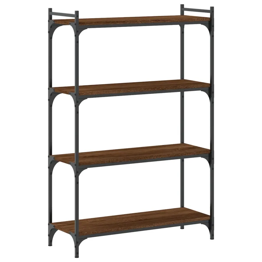 Bibliothèque 4 niveaux chêne marron 80x30x120cm bois ingénierie - 6