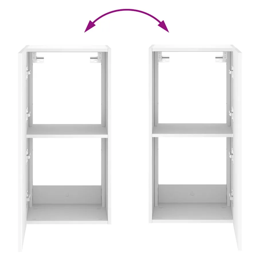 Meuble TV mural avec lumières LED blanc 40,5x35x80 cm - 11