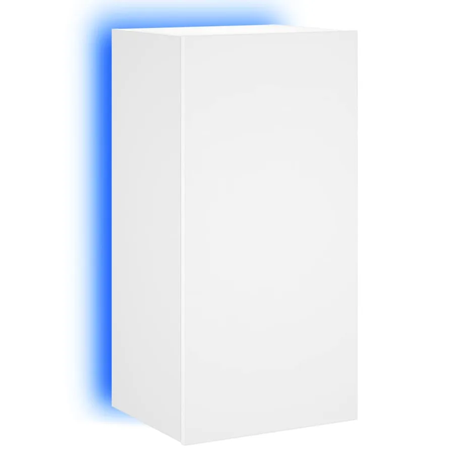 Meuble TV mural avec lumières LED blanc 40,5x35x80 cm - 2