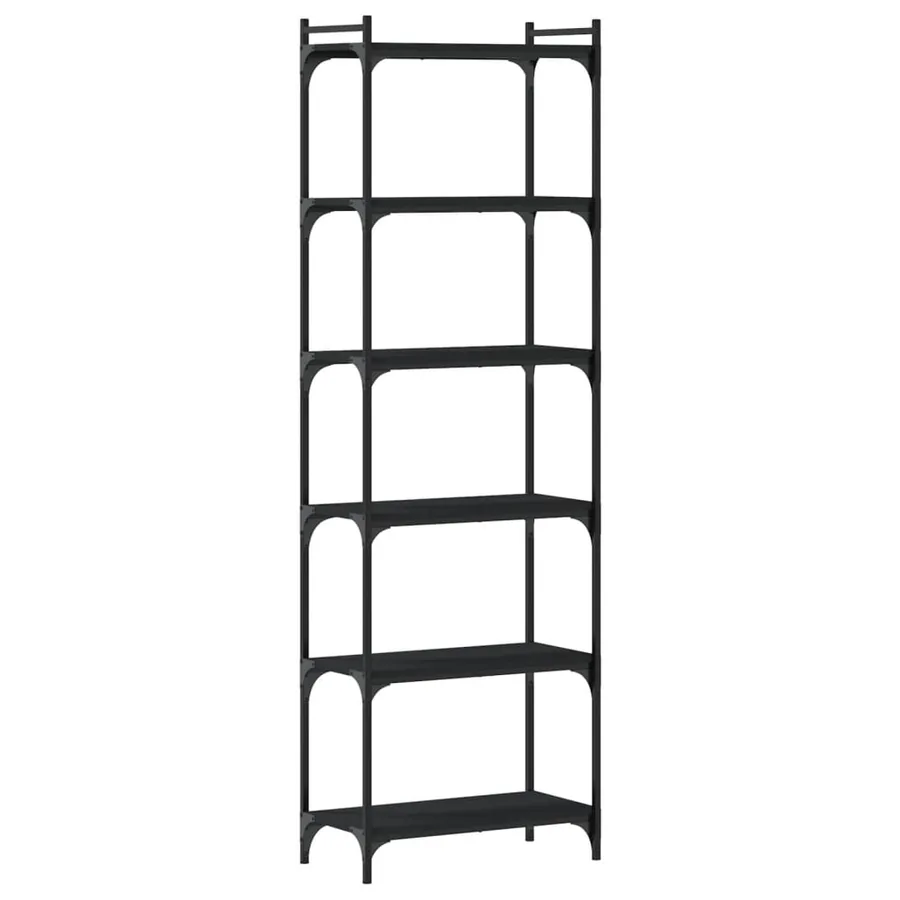 Bibliothèque 6 niveaux noir 60x30x188 cm bois d'ingénierie - 2