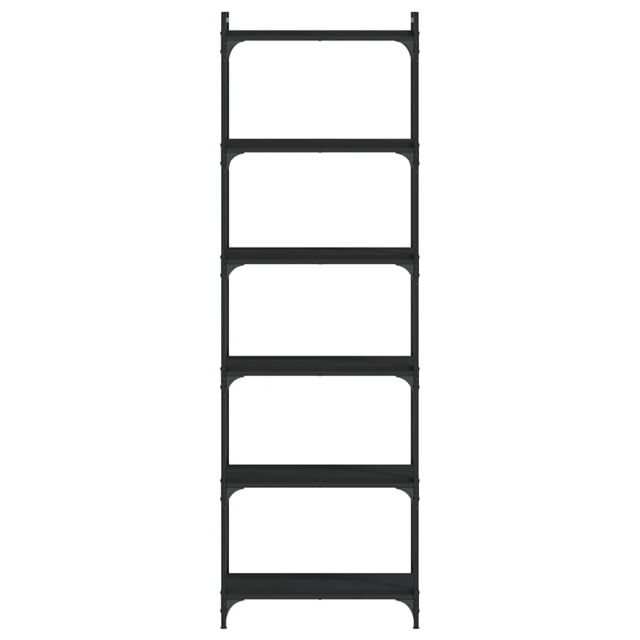 Bibliothèque 6 niveaux noir 60x30x188 cm bois d'ingénierie - 4