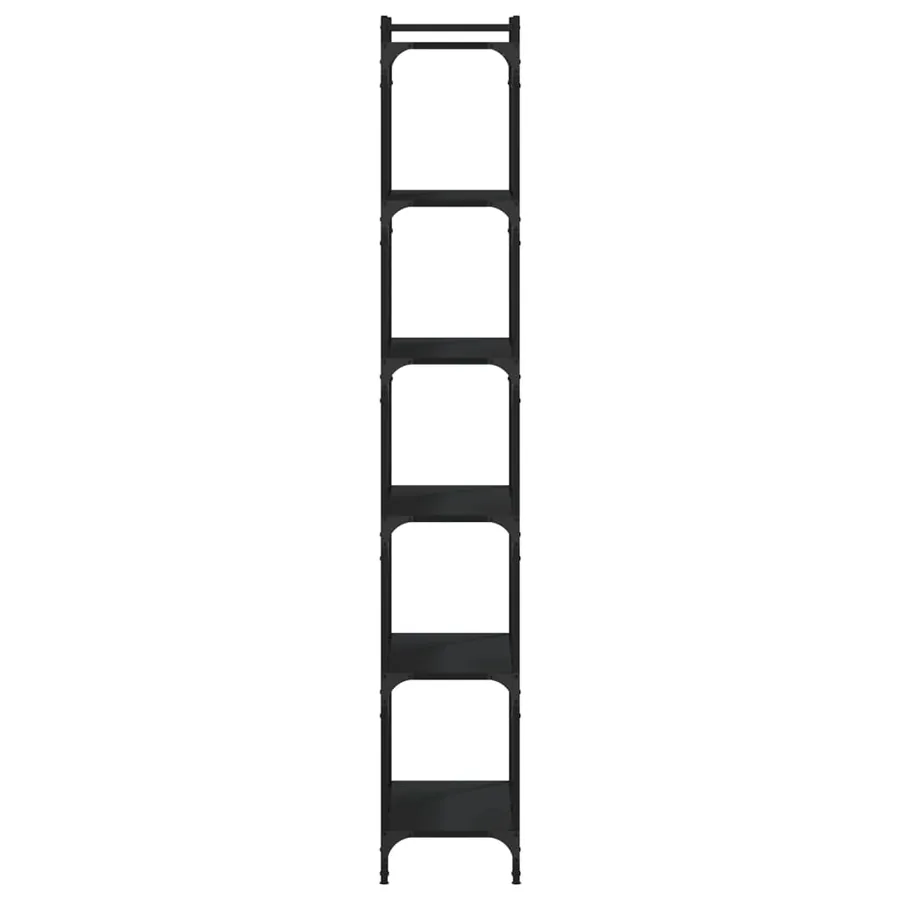 Bibliothèque 6 niveaux noir 60x30x188 cm bois d'ingénierie - 5