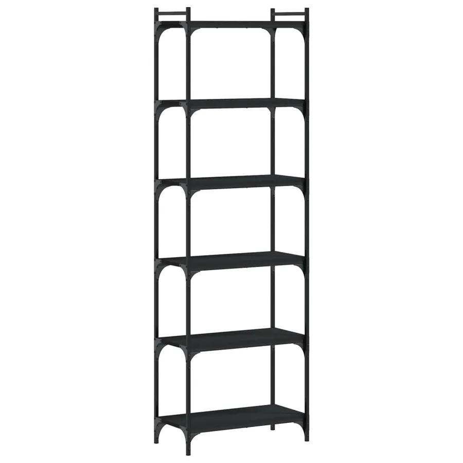 Bibliothèque 6 niveaux noir 60x30x188 cm bois d'ingénierie - 6