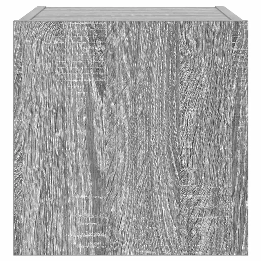 Meubles TV muraux et lumières LED 2pcs sonoma gris 30,5x35x30cm - 10