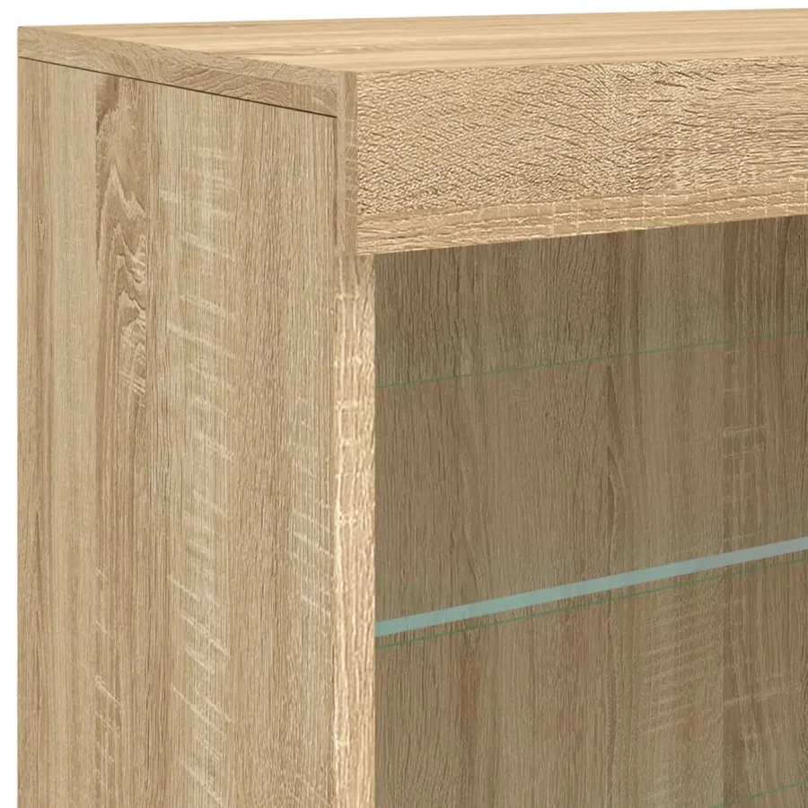 Buffet avec lumières LED chêne sonoma 181,5x37x67 cm - 12