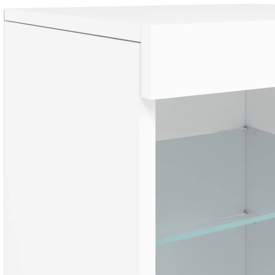 Buffet avec lumières LED blanc 164x37x67 cm - 15