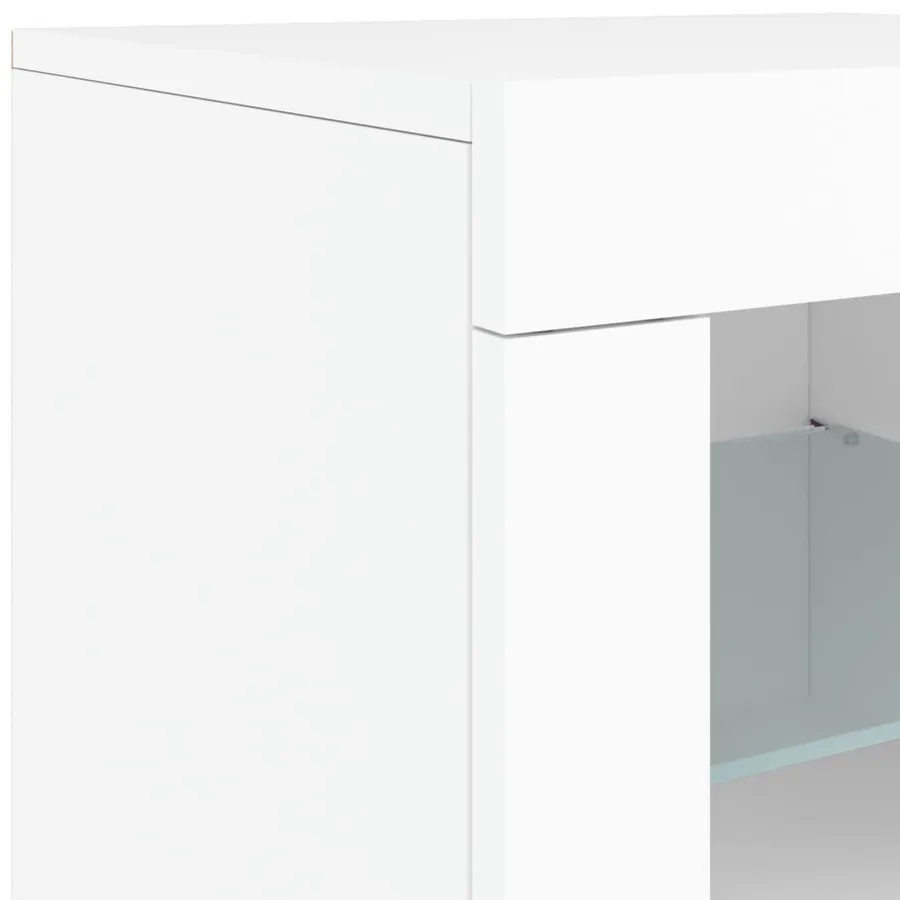Buffet avec lumières LED blanc 123x37x67 cm - 12