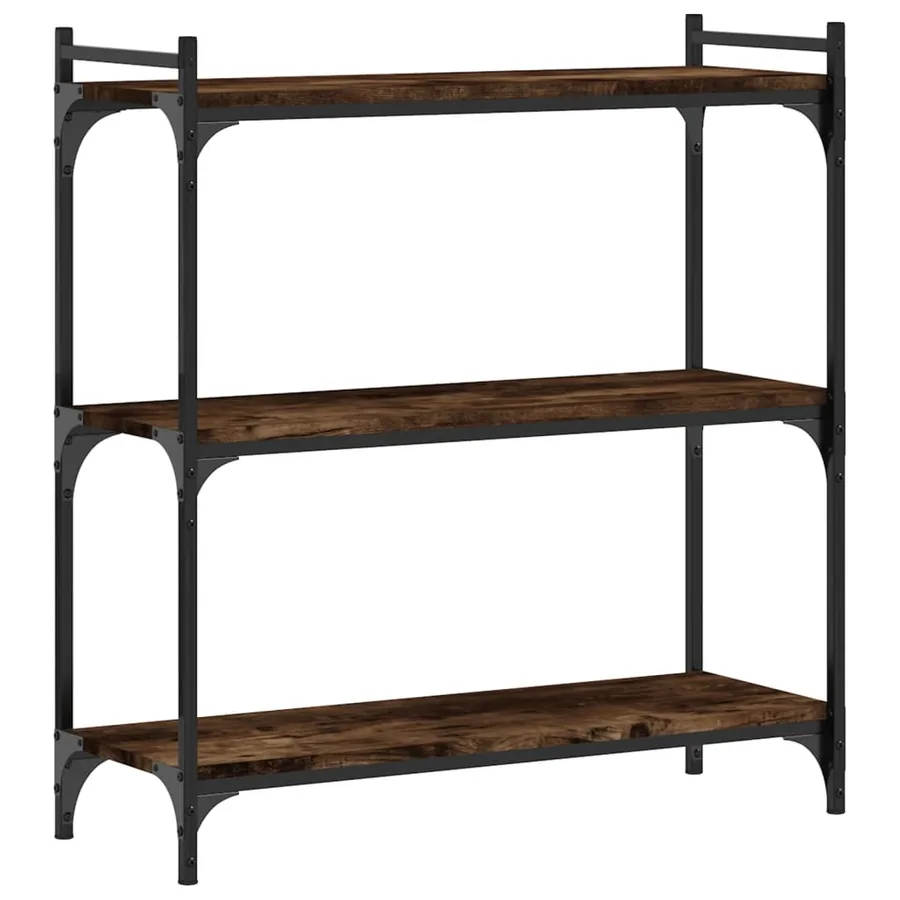 Bibliothèque 3 niveaux chêne fumé 80x30x86 cm bois d'ingénierie - 6