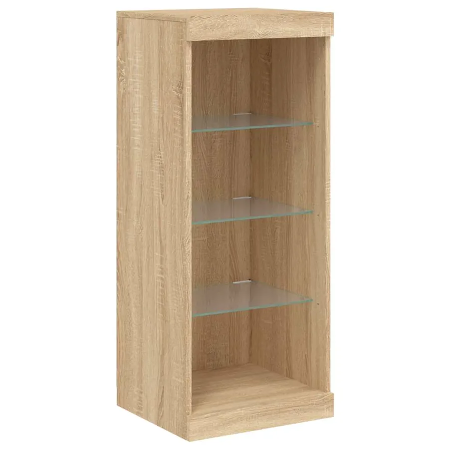 Buffets avec lumières LED 3 pcs chêne sonoma bois d'ingénierie - 8