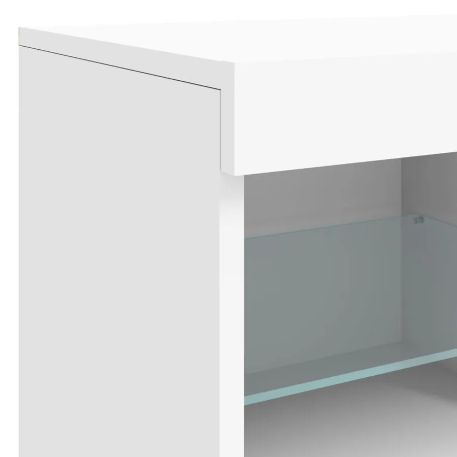 Buffet avec lumières LED blanc 81x37x67 cm - 10