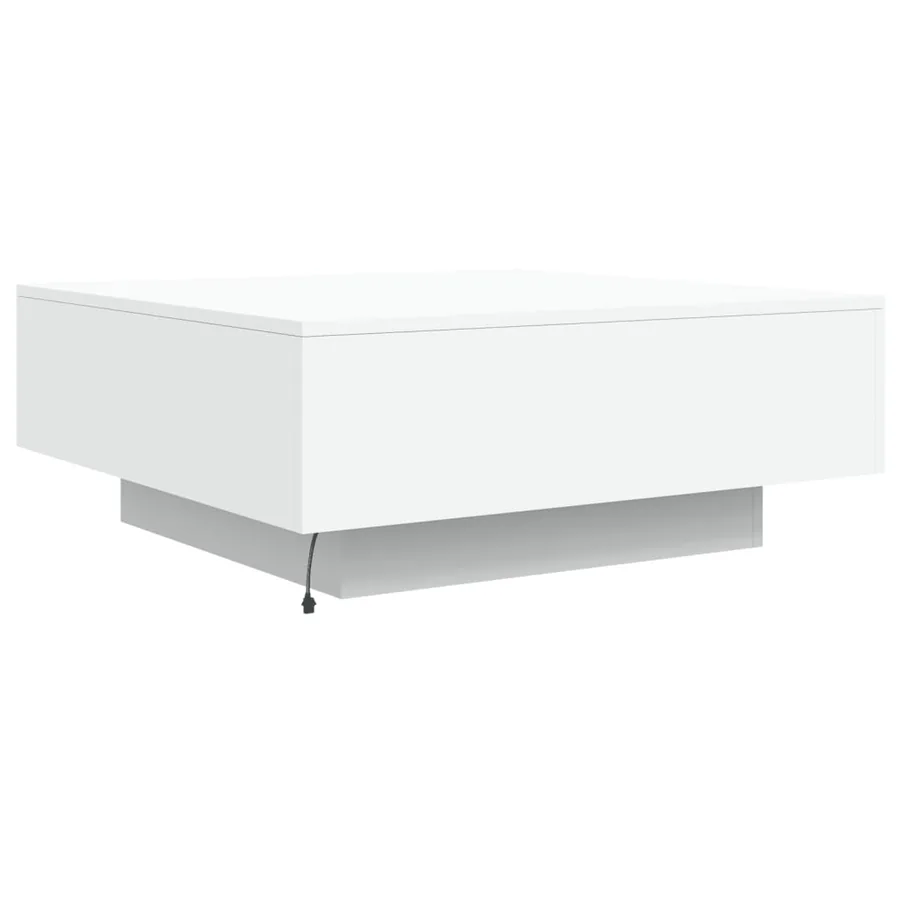 Table basse avec lumières LED blanc 80x80x31 cm - 9