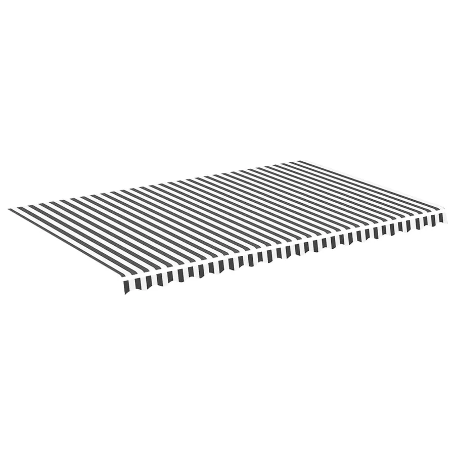 Tissu de remplacement pour auvent anthracite et blanc 5x3 m polyester - 2