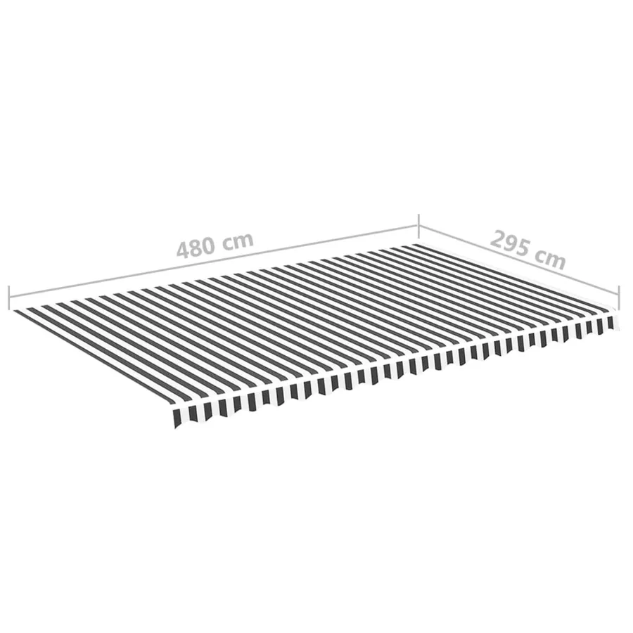 Tissu de remplacement pour auvent anthracite et blanc 5x3 m polyester - 6