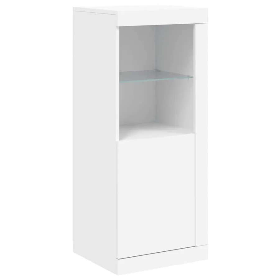Buffets avec lumières LED 3 pcs blanc bois d'ingénierie - 7