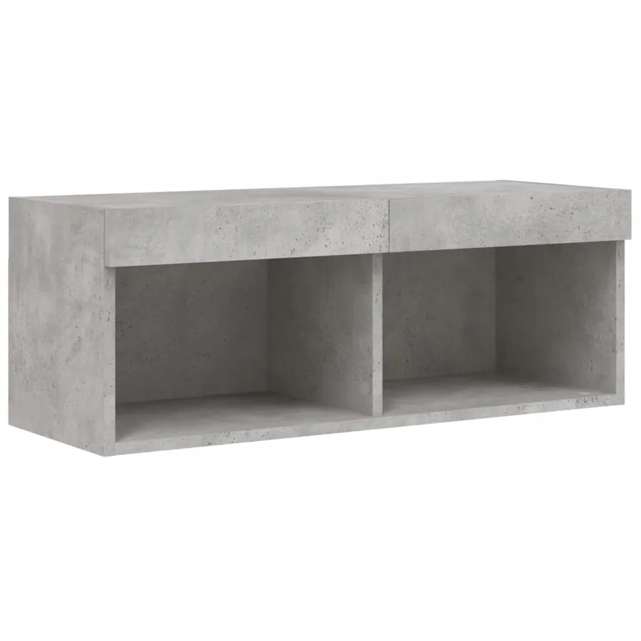 Meuble TV avec lumières LED gris béton 80x30x30 cm - 7