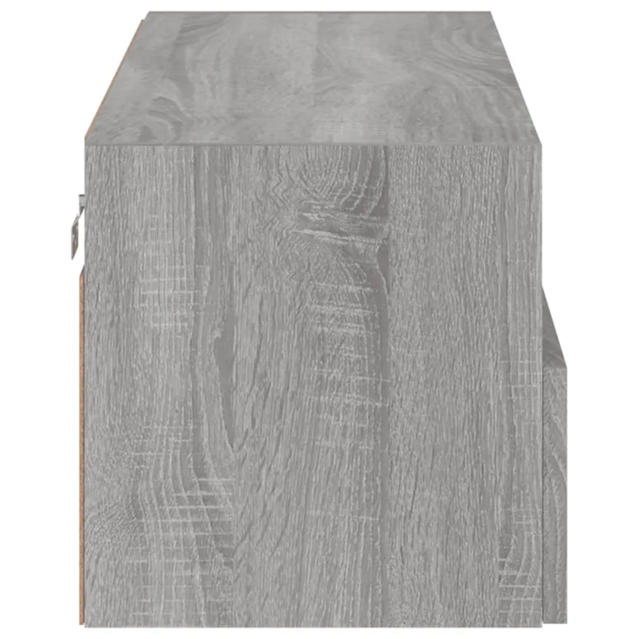 Meuble TV mural sonoma gris 80x30x30 cm bois d'ingénierie - 9