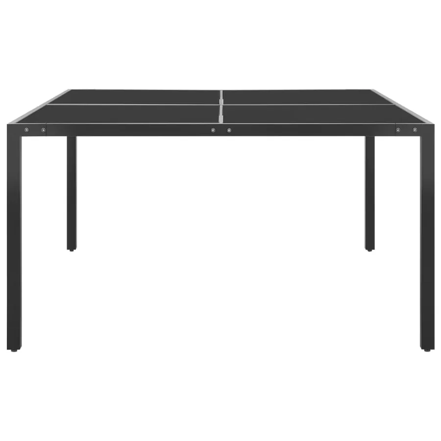 Table de jardin Anthracite 130x130x72 cm Acier et verre - 2