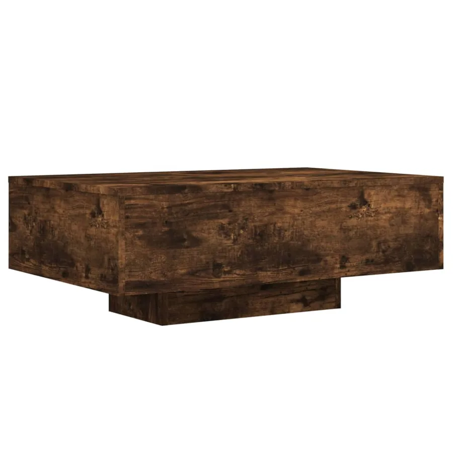 Table basse avec lumières LED chêne fumé 85x55x31 cm - 3