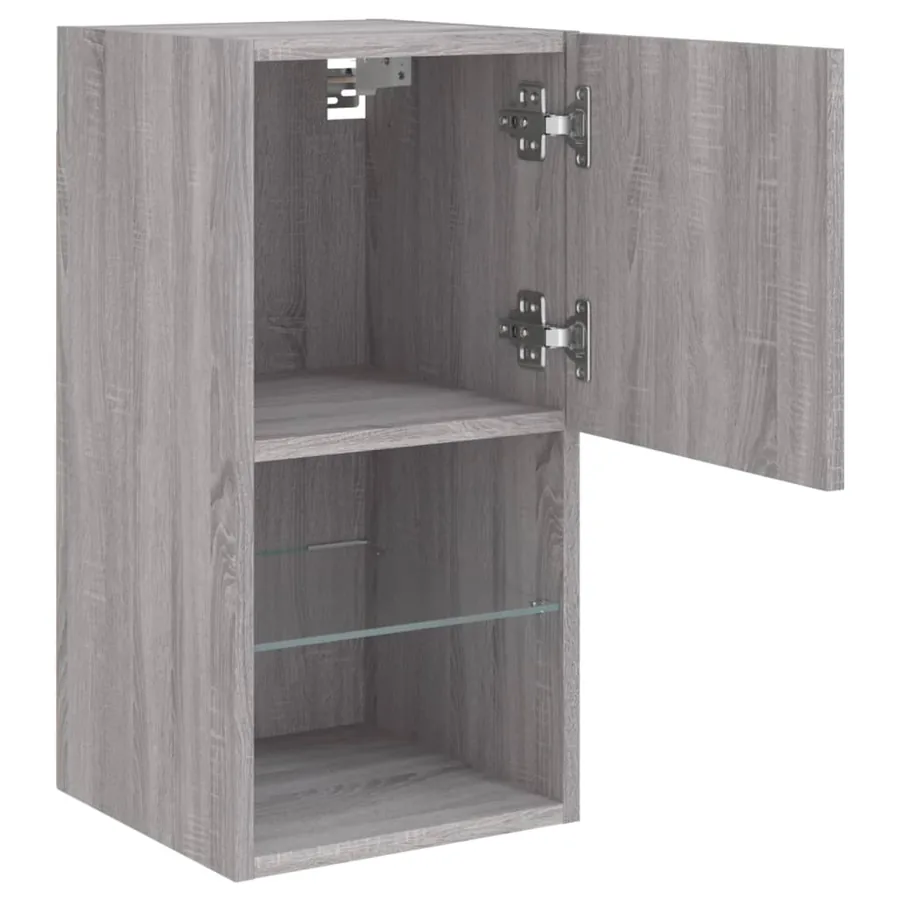 Meuble TV avec lumières LED sonoma gris 30,5x30x60 cm - 8
