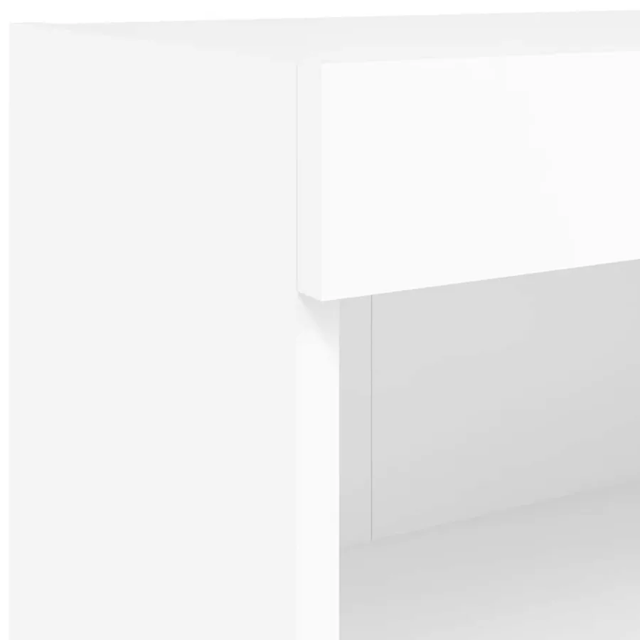 Unités murales TV avec LED 4 pcs blanc bois d'ingénierie - 13