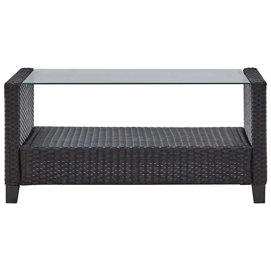 Canapés de jardin 6 pcs avec coussins Résine tressée Noir - 11