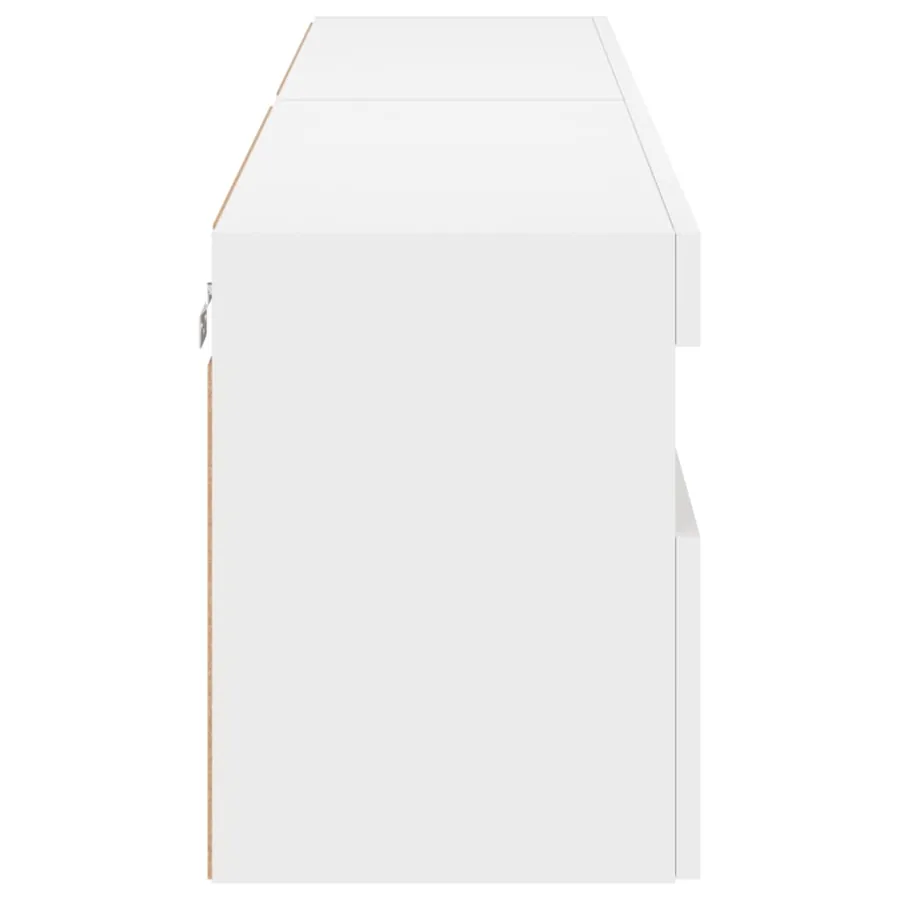 Meubles TV muraux avec lumières LED 2 pcs blanc 80x30x40 cm - 10