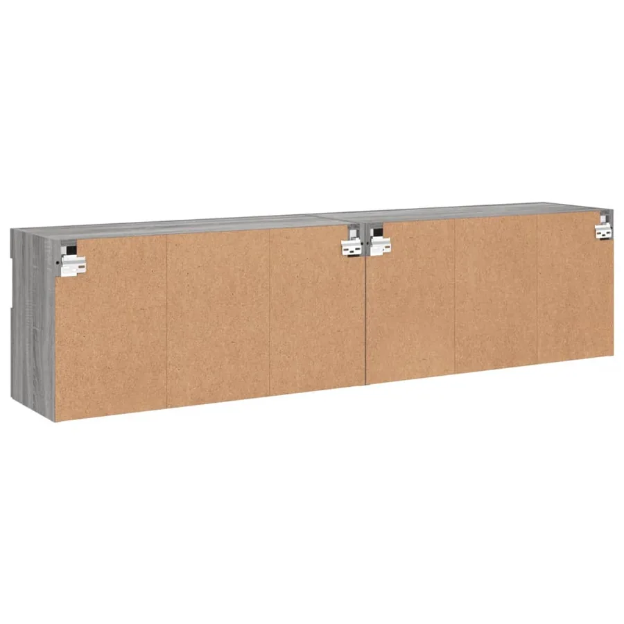 Meubles TV muraux et lumières LED 2pcs sonoma gris 80x30x40 cm - 10